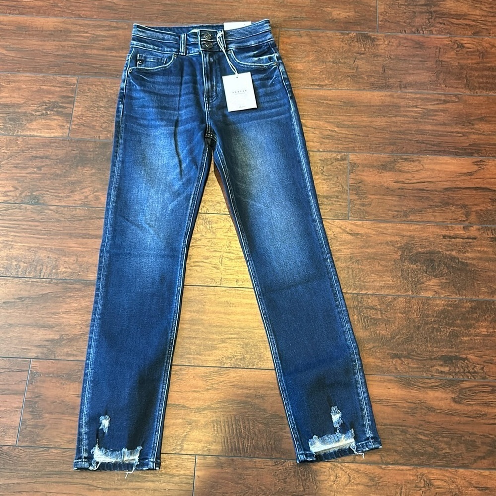 KanCan Women's Straight Leg Jeans - Dark Blue
